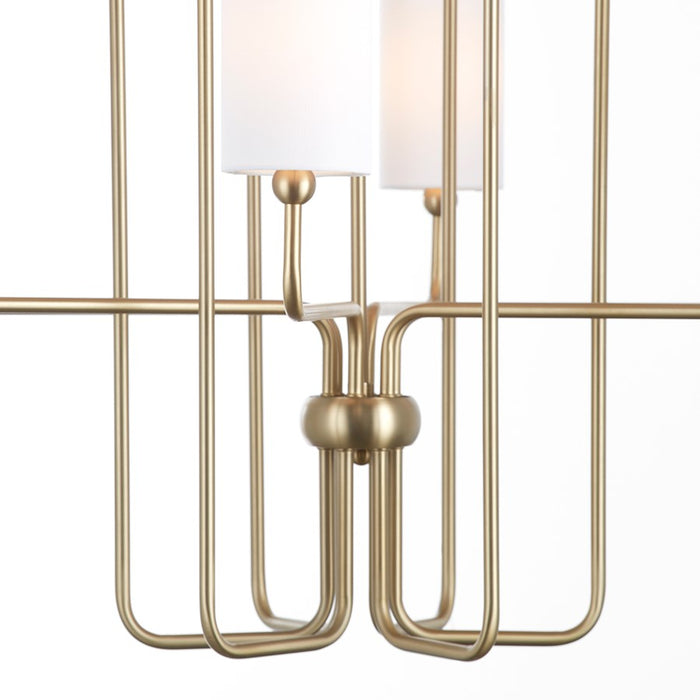 Quorum Charlotte 12Lt Chandelier, Aged Brass/White