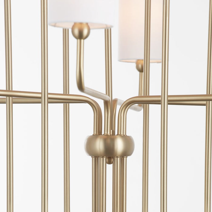 Quorum Charlotte 12Lt Chandelier, Aged Brass/White