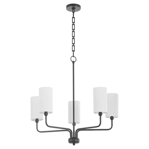 Quorum Charlotte 5Lt Chandelier, Matte Black/White - 698-5-59