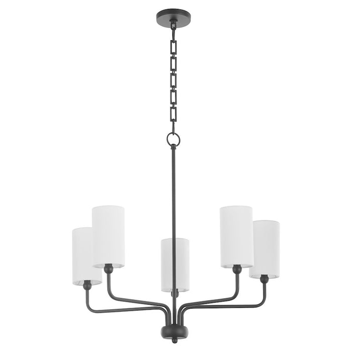 Quorum Charlotte 5Lt Chandelier, Matte Black/White - 698-5-59