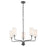 Quorum Charlotte 5Lt Chandelier, Matte Black/White