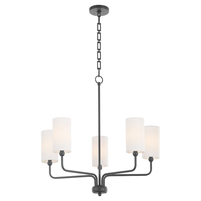 Quorum Charlotte 5Lt Chandelier, Matte Black/White