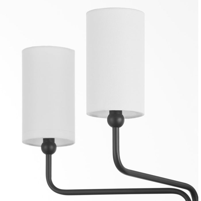 Quorum Charlotte 5Lt Chandelier, Matte Black/White