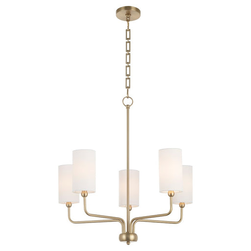 Quorum Charlotte 5Lt Chandelier, Aged Brass/White