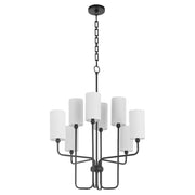 Quorum Charlotte 8Lt Chandelier, Matte Black/White - 698-8-59