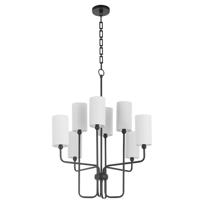 Quorum Charlotte 8Lt Chandelier, Matte Black/White - 698-8-59