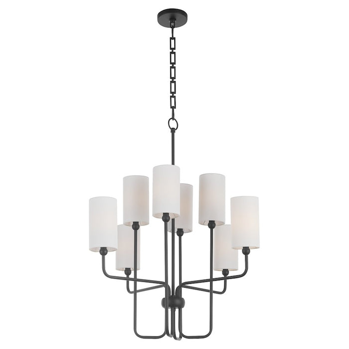Quorum Charlotte 8Lt Chandelier, Matte Black/White