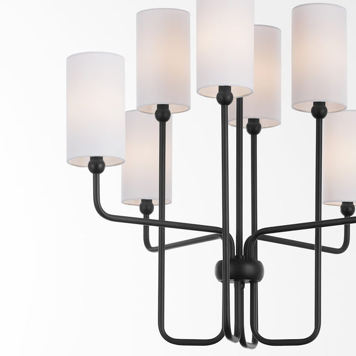 Quorum Charlotte 8Lt Chandelier, Matte Black/White