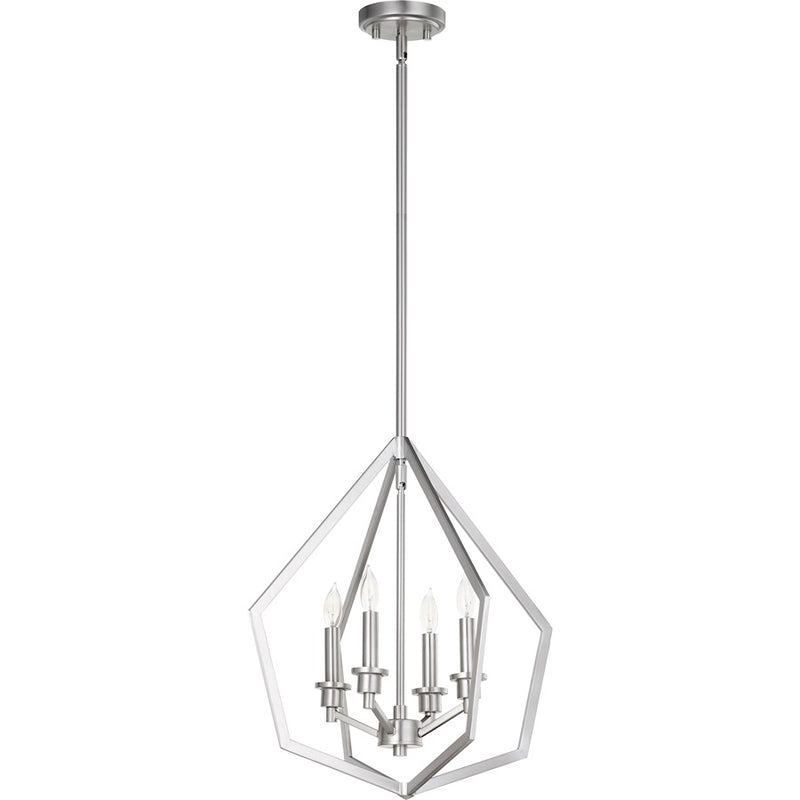 Quorum Knox 4 Light Pendant, Satin Nickel