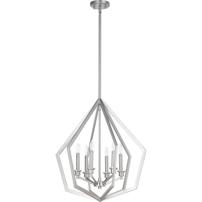 Quorum Knox 6 Light Pendant, Satin Nickel
