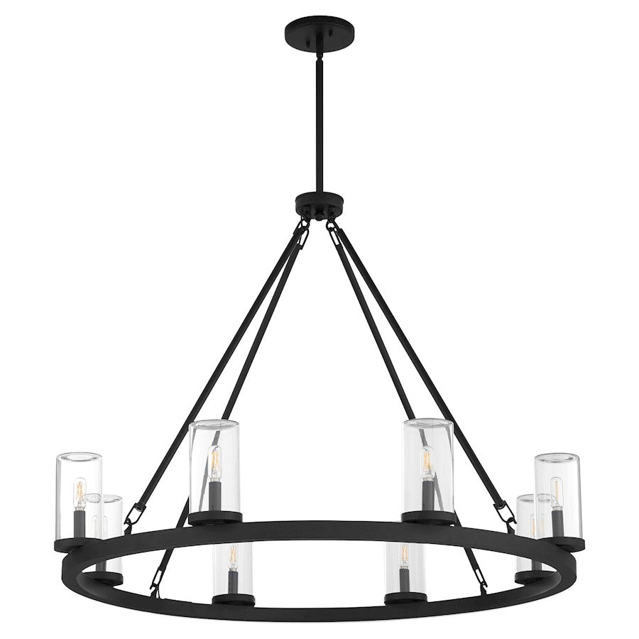 Quorum Gentry 8Lt Wet Chandelier, Matte Black - 70-8-59