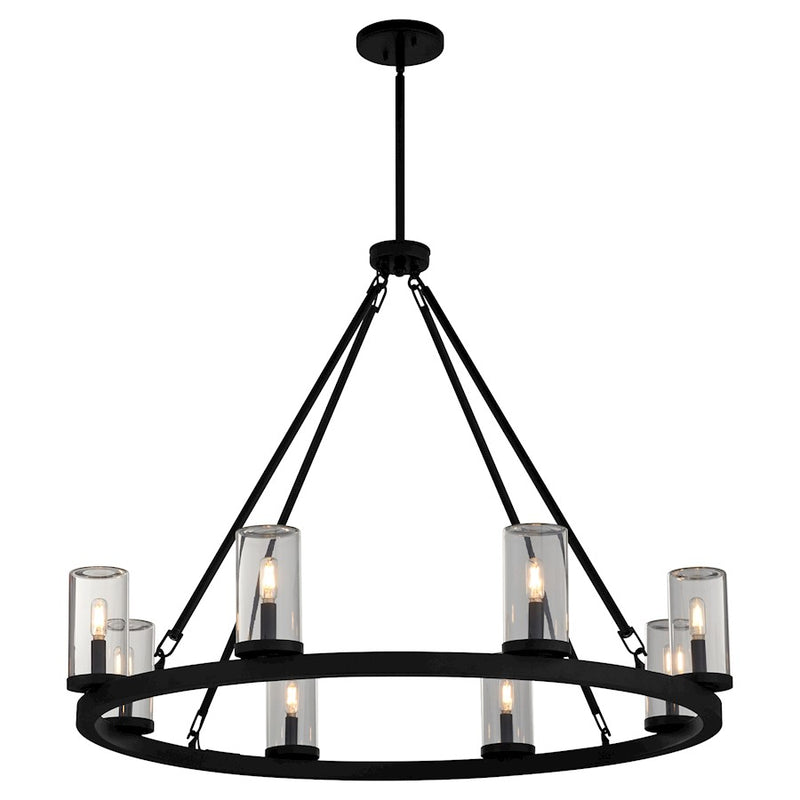 Quorum Gentry 8Lt Wet Chandelier, Matte Black