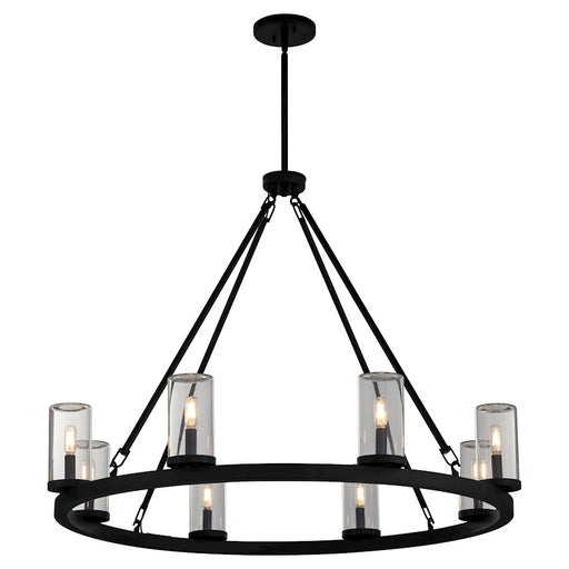 Quorum Gentry 8Lt Wet Chandelier, Matte Black