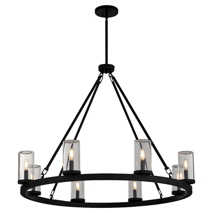 Quorum Gentry 8Lt Wet Chandelier, Matte Black