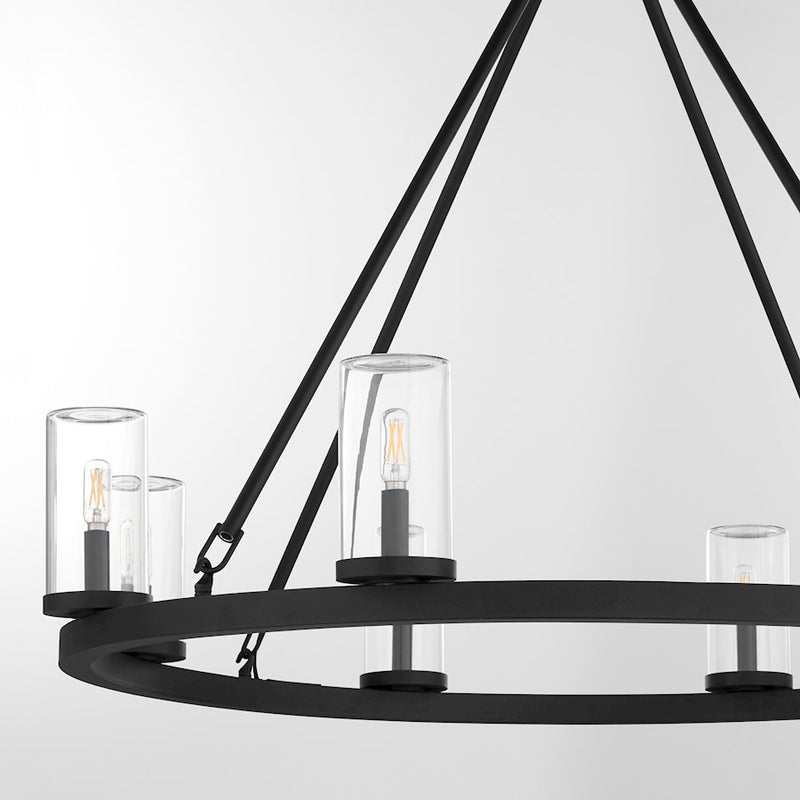 Quorum Gentry 8Lt Wet Chandelier, Matte Black