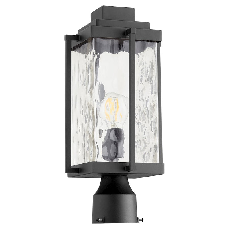 Quorum Domus 1 Light Post, Noir/Clear Water Glass