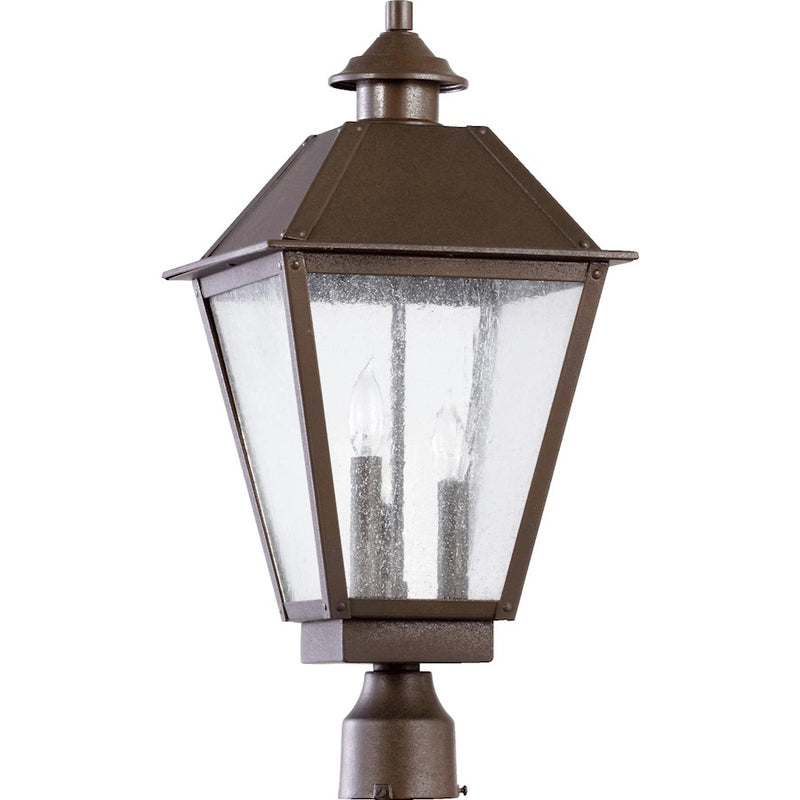 Quorum Emile 3 Light Post Light, Oiled Bronze