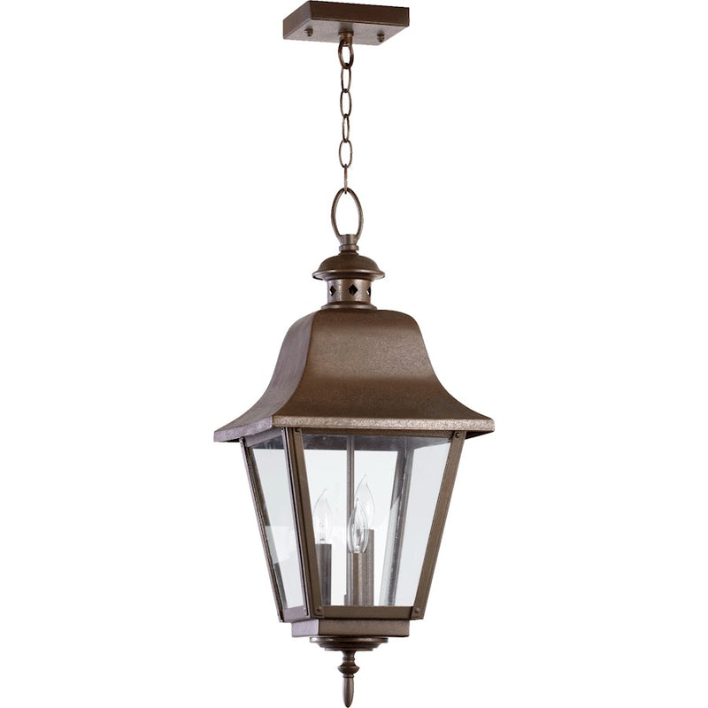 Quorum Bishop 3 Light Pendant, Oiled Bronze