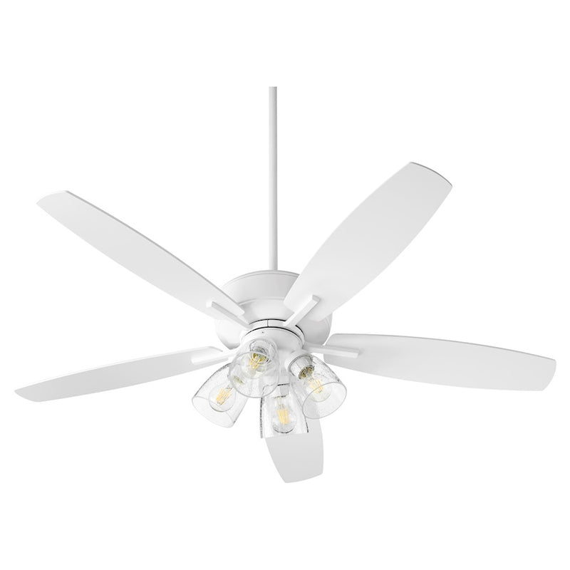 Quorum Breeze 4 Light Ceiling Fan, Studio White