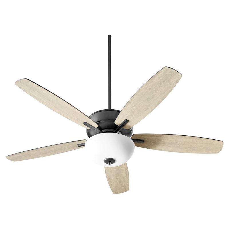 Quorum Breeze 2 Light 52" Opal Bowl Ceiling Fan, Noir
