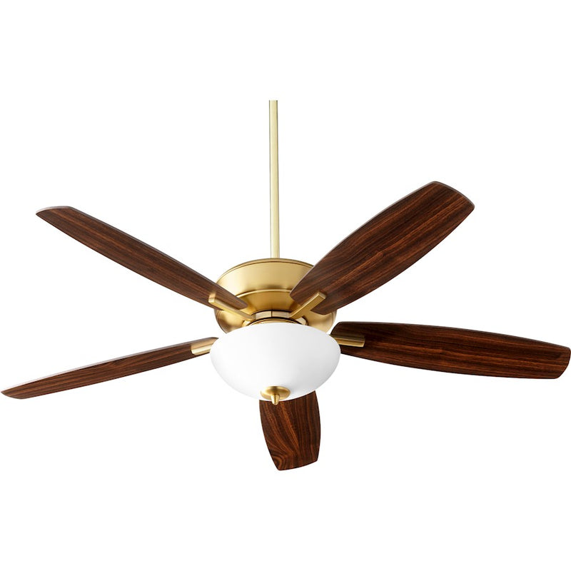 Quorum Breeze 2 Ceiling Fan, Aged Brass