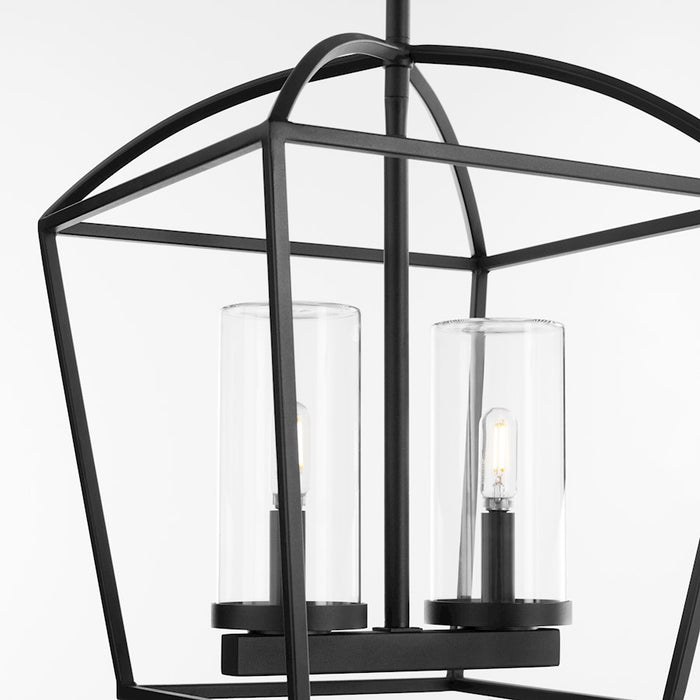 Quorum Odeon 2Lt Wet Pendant, Matte Black/Clear