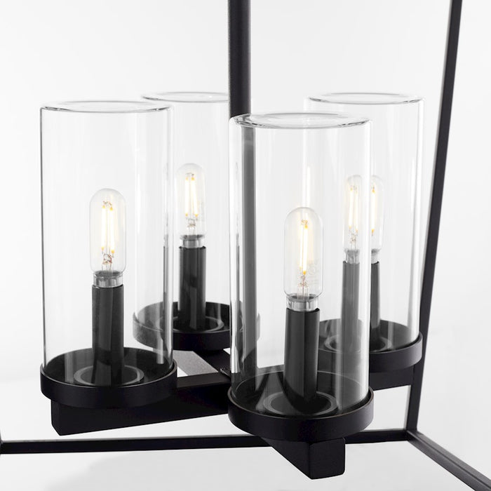 Quorum Odeon 4Lt Wet Pendant, Matte Black/Clear