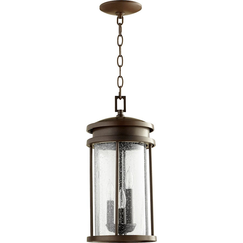 Quorum Hadley 3 Light Pendant in Oiled Bronze
