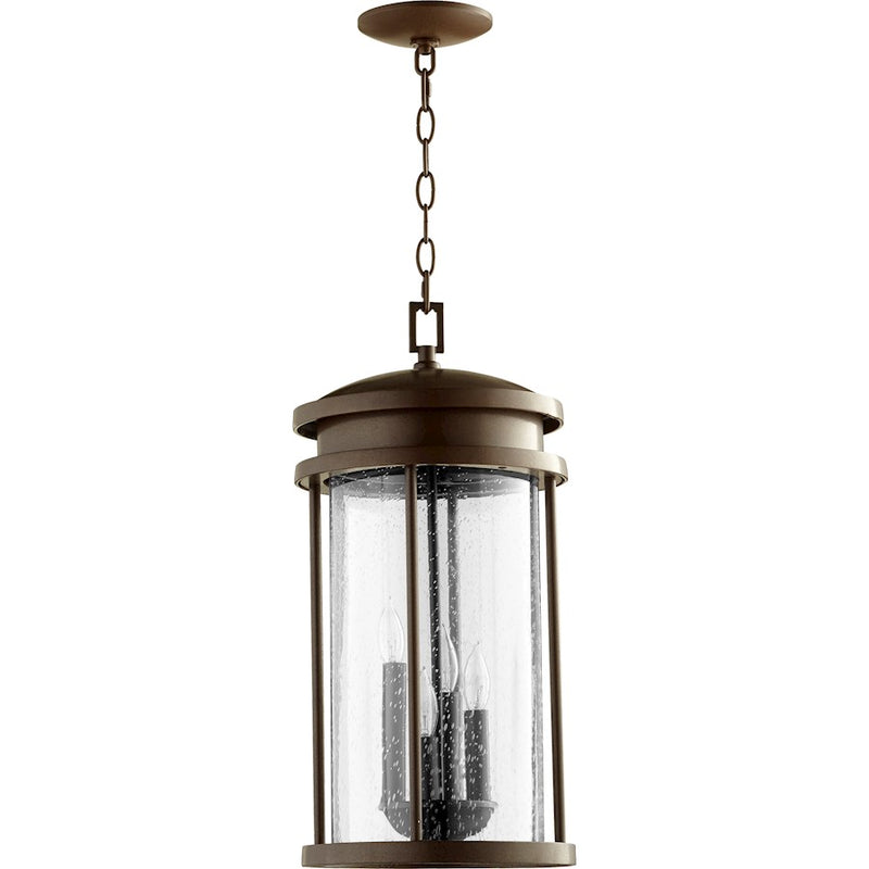 Quorum Hadley 4 Light Pendant in Oiled Bronze
