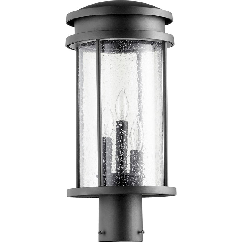 Quorum Hadley 3 Light Post in Noir
