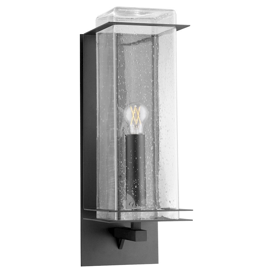 Quorum Balboa 8" Wall Lantern, Noir/Clear Seeded