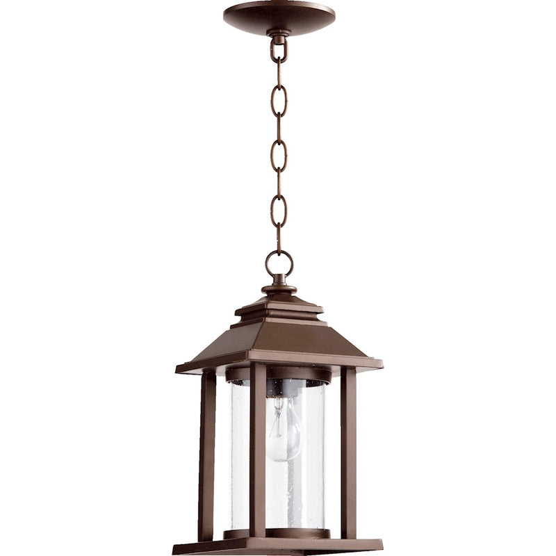 Quorum Crusoe 1 Light Pendant, Oiled Bronze