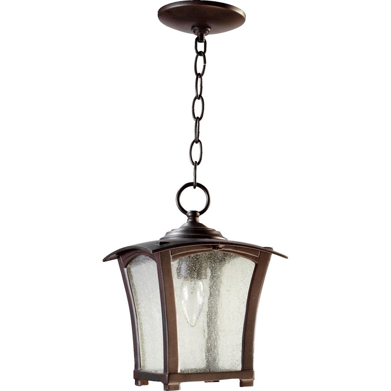 Quorum Gable 1 Light Pendant, Oiled Bronze