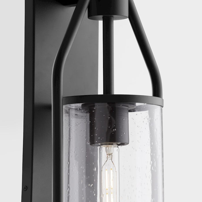 Quorum Townsend 24" Lantern, Textured Black/Clear Seeded