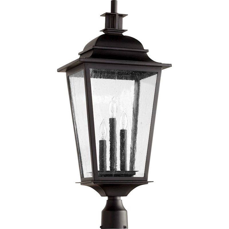Quorum Pavilion 3 Light 12' Post, Noir