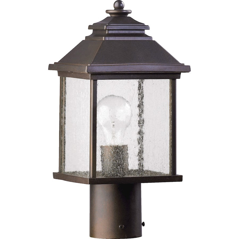 Quorum Pearson 1 Light Post Light, Oiled Bronze