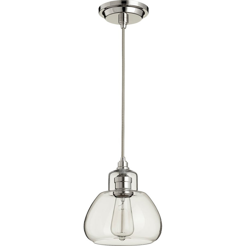 Quorum Clear Filament Pendant in Polished Nickel /Clear