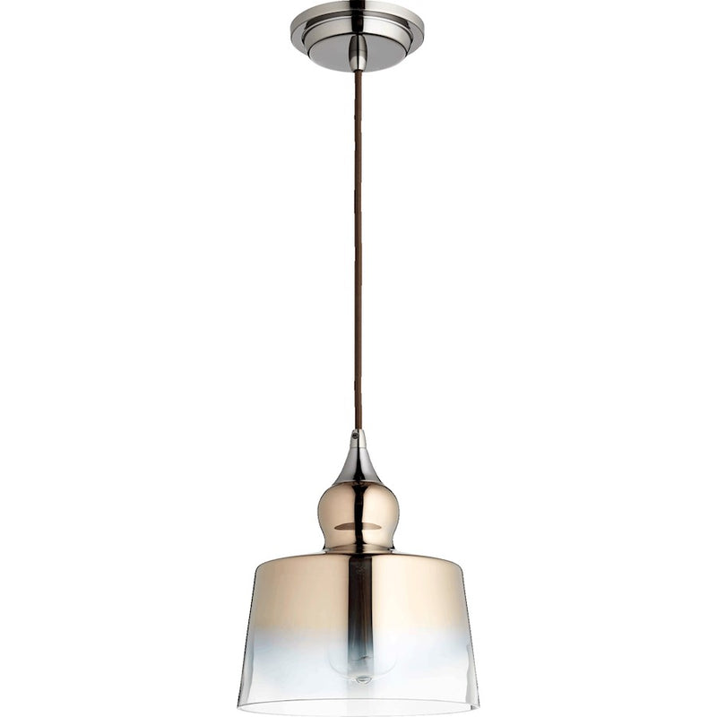 Quorum 1 Light Pendant, Gunmetal W/ Coffee Ombre