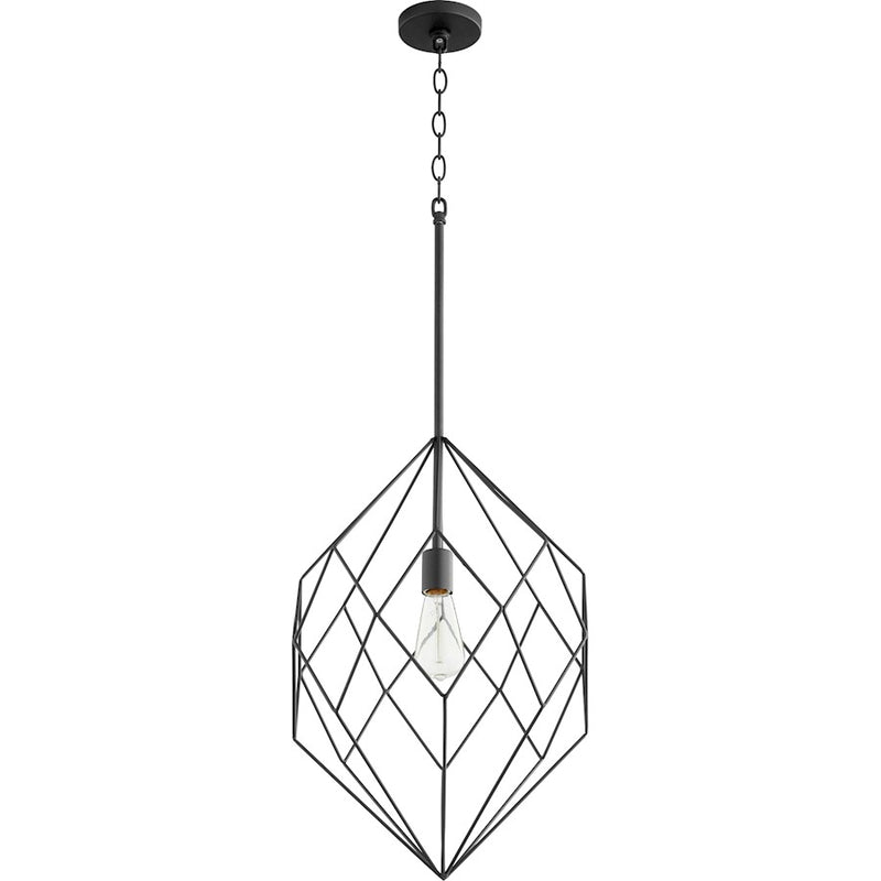 Quorum 1 Light Open Cage Pendant, Noir