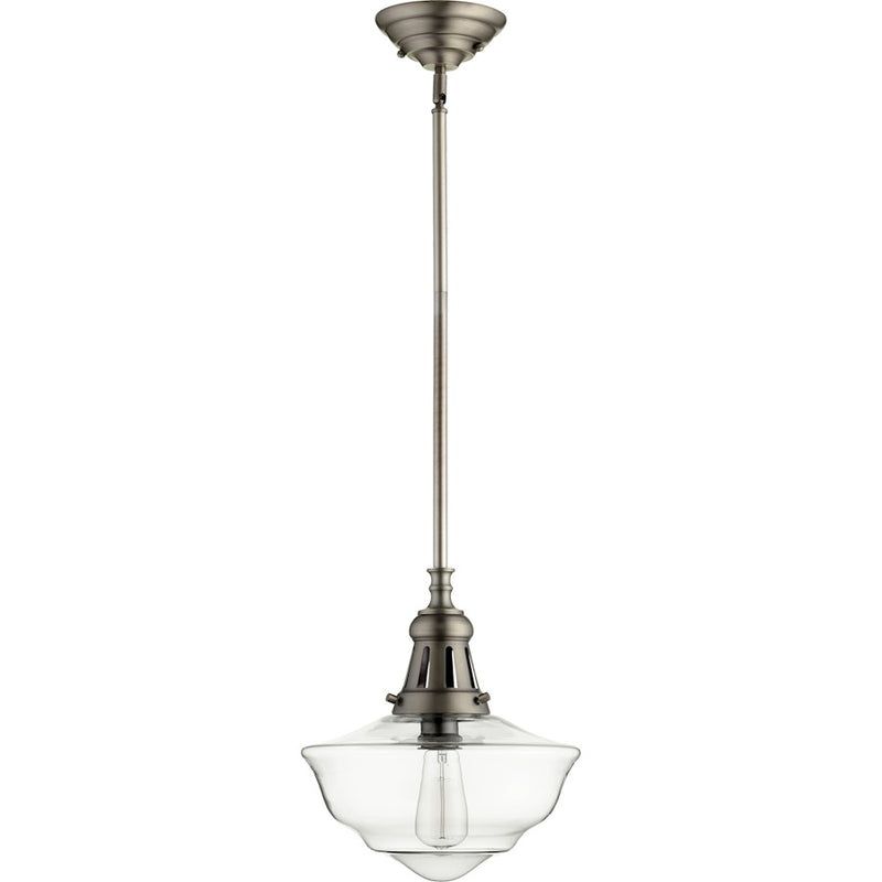 Quorum 12' Schoolhouse in Antique Silver /Clear