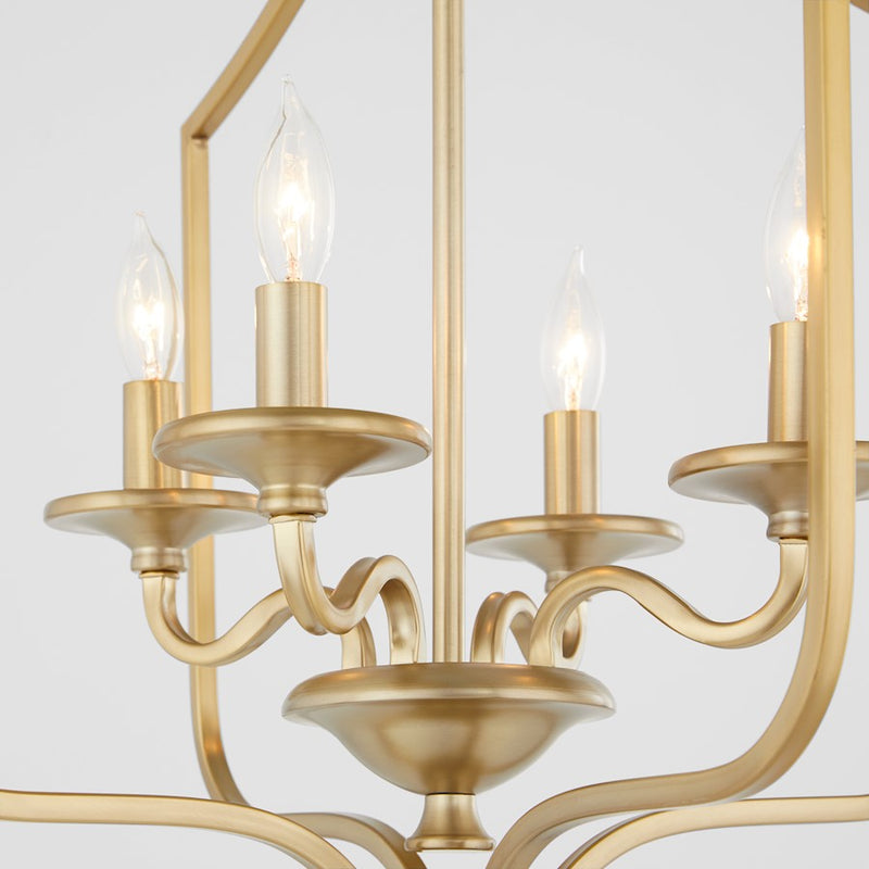 Quorum Maryse 4Lt Entry Light, Aged Brass