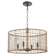 Quorum Abaca 4Lt Pendant, Matte Black - 8023-4-59