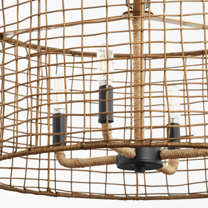 Quorum Abaca 4Lt Pendant, Matte Black