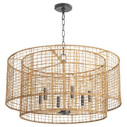 Quorum Abaca 6Lt Pendant, Matte Black - 8023-6-59