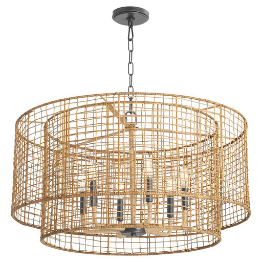 Quorum Abaca 6Lt Pendant, Matte Black
