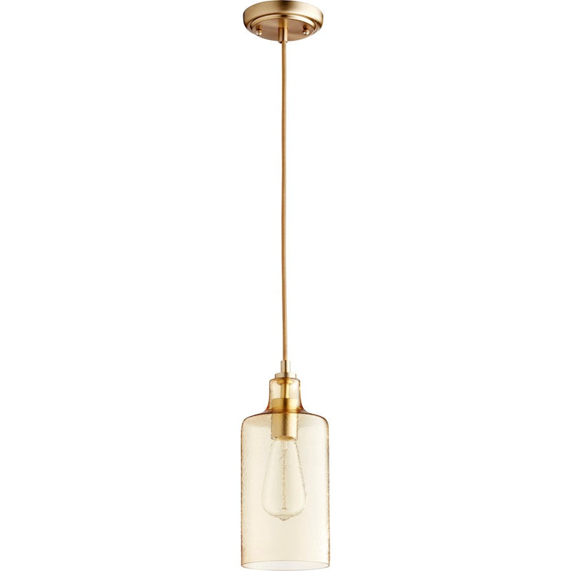 Quorum 5" Champagne Pendant, Aged Brass