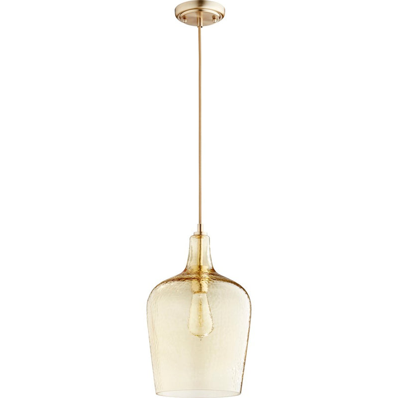 Quorum 9" Champagne Pendant, Aged Brass