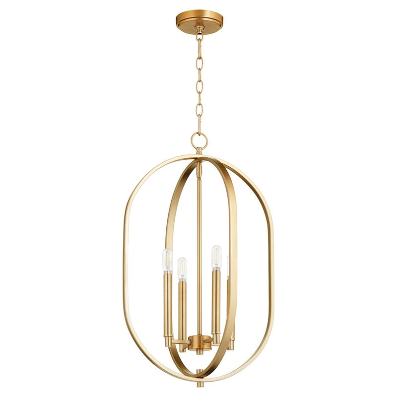 Quorum Collins 4 Light Entry, Aged Brass