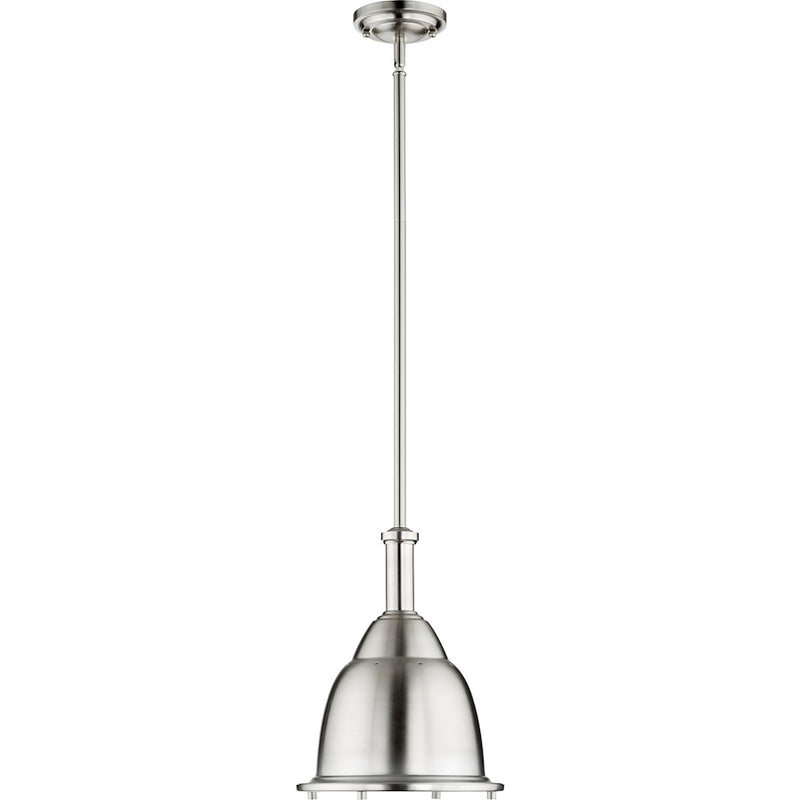 Quorum 1 Light 10.5' Pendant, Satin Nickel