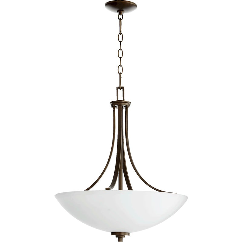 Quorum Reyes 4 Light Pendant, Oiled Bronze